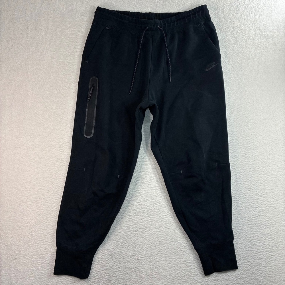 Nike Tech Fleece Joggers Women XL Black Tapered Sweatpants Cuffed CW4292-010